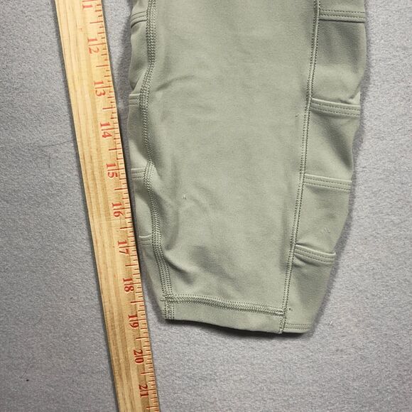 Athleta Legging Women Petite Medium MP Green‎ Salutation Stash Pocket Cinch 7/8 - Picture 7 of 13